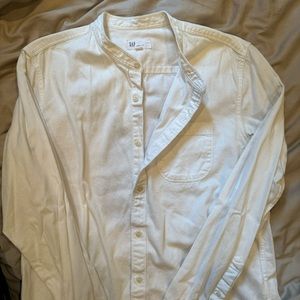 Like new Gap Oxford shirt, medium, textured cotton and mandarin collar